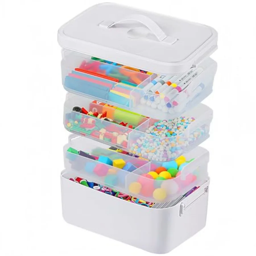 4-Layer Craft Organizers and Storage with Removable Trays Craft Organizer with lids and Handle Arts and Crafts Storage Art Orga
4-Layer Craft Organizers and Storage with Removable Trays Craft Organizer with lids and Handle Arts and Crafts Storage Art Orga