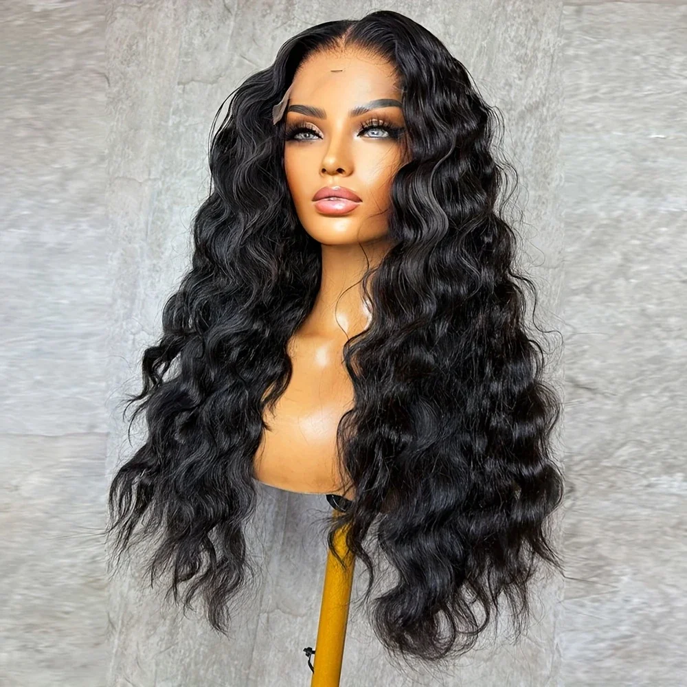 Women's 28-inch black deep wave 13x4 HD transparent lace front wig with 180% density, perfect for everyday wear and parties
Women's 28-inch black deep wave 13x4 HD transparent lace front wig with 180% density, perfect for everyday wear and parties