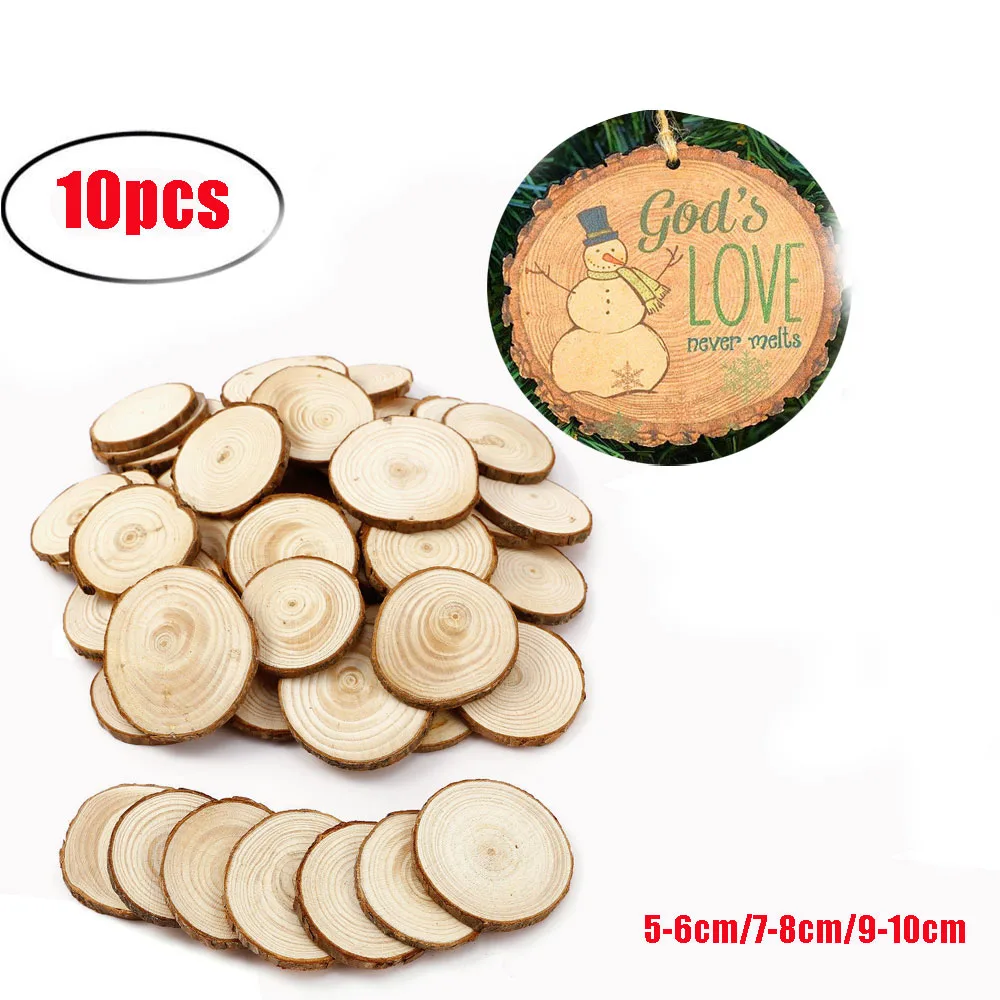 10pcs Wood Circles DIY Natural Pine Tree Bark Slices Decorative Discs for Wedding Holiday Crafts Rustic Decoration Handicraft
10pcs Wood Circles DIY Natural Pine Tree Bark Slices Decorative Discs for Wedding Holiday Crafts Rustic Decoration Handicraft