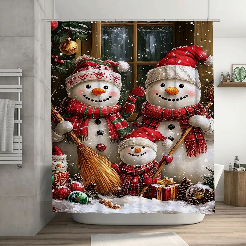 TuniuFestive Snowman Christmas Bathroom Shower Curtain Cute Holiday Decor Winter Scene Waterproof Fabric
TuniuFestive Snowman Christmas Bathroom Shower Curtain Cute Holiday Decor Winter Scene Waterproof Fabric