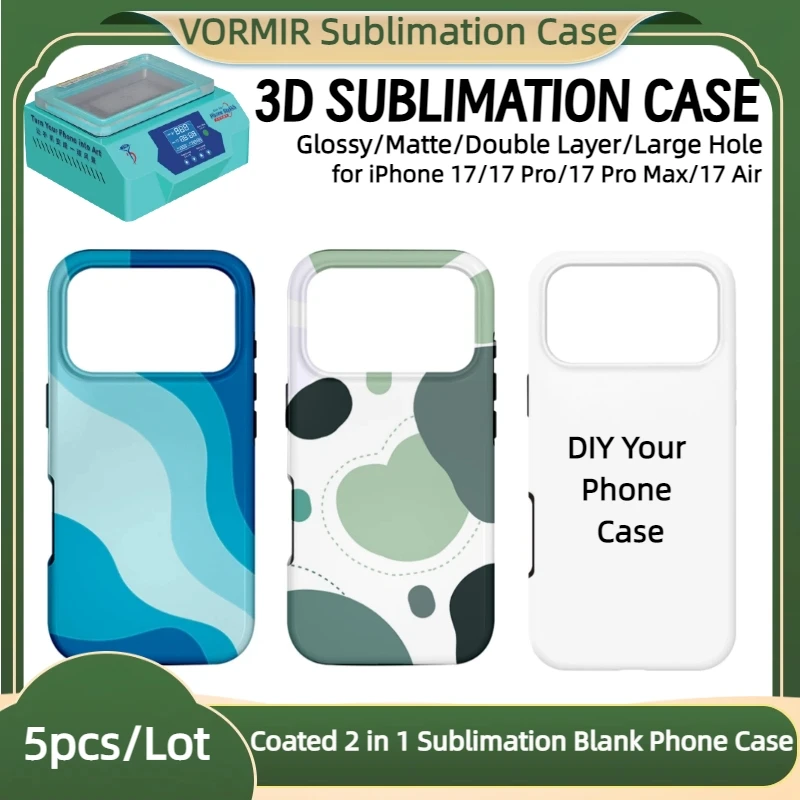 VORMIR 5pcs 3D Sublimation Phone Case Custom Coating 2 in 1 Print Photo Back Blank Covers for iPhone 17/17 Pro/17 Pro Max/17 Air
VORMIR 5pcs 3D Sublimation Phone Case Custom Coating 2 in 1 Print Photo Back Blank Covers for iPhone 17/17 Pro/17 Pro Max/17 Air