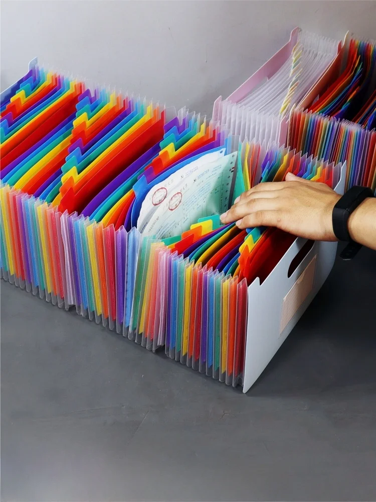 Multi-Functional Desktop Organizer Box Accounting Document Box Multi-Layer Sorting Treasure Tiet Sorting Plastic Storage Box