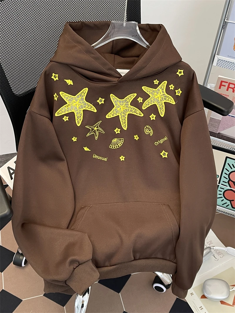 Retro American Hollow Star Embroidery Hoodie Men's Loose Lazy Style Couple Match Grey Autumn Jacket Polyester Fiber Warm
Retro American Hollow Star Embroidery Hoodie Men's Loose Lazy Style Couple Match Grey Autumn Jacket Polyester Fiber Warm