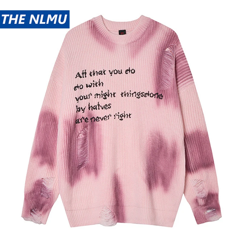 Vintage Tie-Dye Knitwear Distressed Loose Sweater 2025 Autumn Unisex Casual Oversized Pullover Letter Print Knitted Sweaters
Vintage Tie-Dye Knitwear Distressed Loose Sweater 2025 Autumn Unisex Casual Oversized Pullover Letter Print Knitted Sweaters