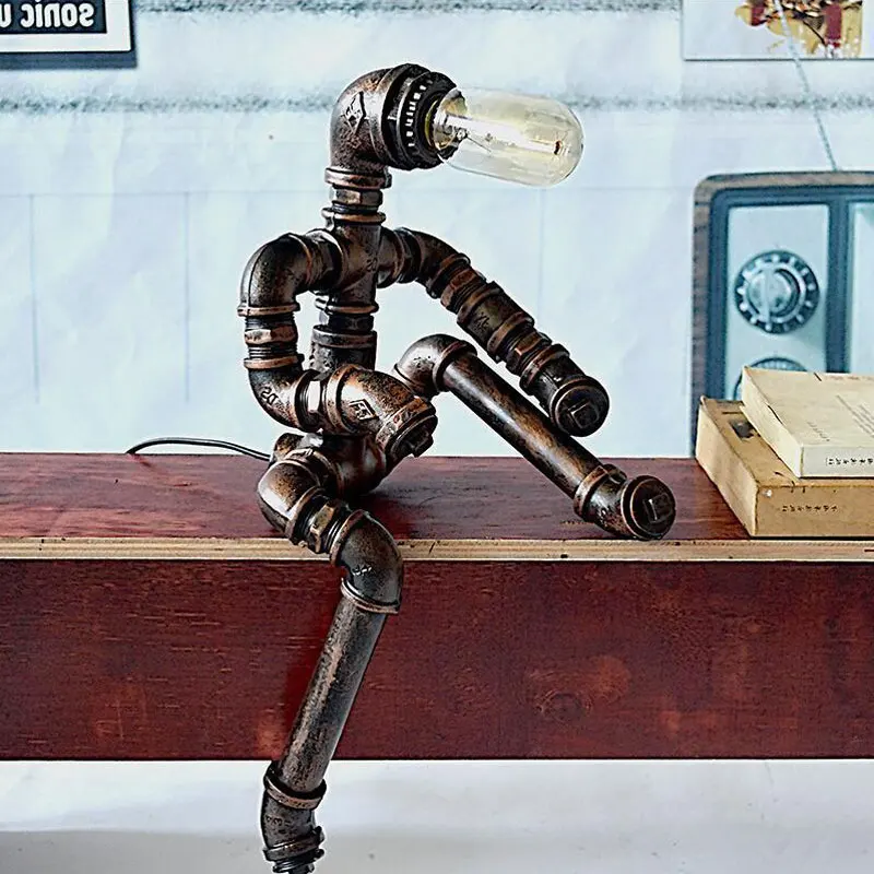 Retro Robot Decorative Desk Lamp Personalized And Creative Steam Punk Water Pipe Table Lamp Study Bedroom Bedside Lamp American
Retro Robot Decorative Desk Lamp Personalized And Creative Steam Punk Water Pipe Table Lamp Study Bedroom Bedside Lamp American