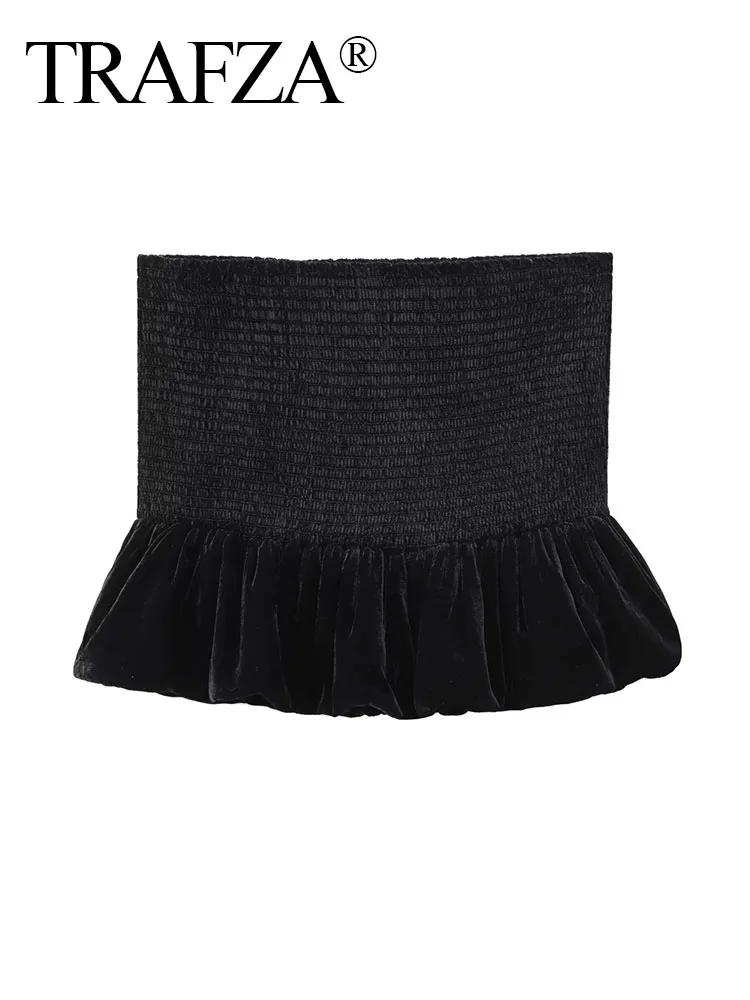 TRAFZA Women's New Fashion Sexy Fluffy Velvet Textured Slim Skirt Female Black Honeycomb Pattern Stretch Mid-Waist Pleated Skirt
TRAFZA Women's New Fashion Sexy Fluffy Velvet Textured Slim Skirt Female Black Honeycomb Pattern Stretch Mid-Waist Pleated Skirt