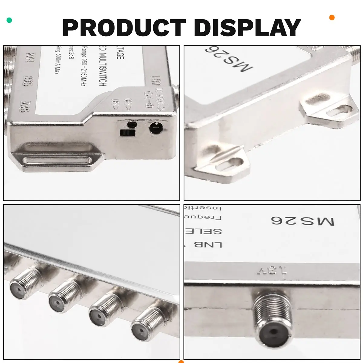 ABFS 2 Input 6 Satellite Multiswitch 950-2150MHz Antenna Cable 2 in 6 Out Diseqc LNB Power Waterproof Stand-Alone TV Switch
ABFS 2 Input 6 Satellite Multiswitch 950-2150MHz Antenna Cable 2 in 6 Out Diseqc LNB Power Waterproof Stand-Alone TV Switch