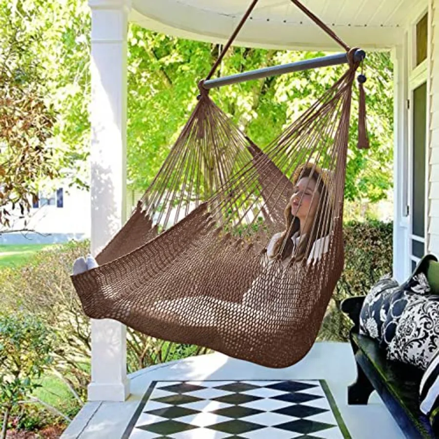 Caribbean Hammock Swing Chair with Spreader Bar Large Hammock Chair Hand Craft Rope Hanging Chair Outdoor Indoor Bedroom 330 LB
Caribbean Hammock Swing Chair with Spreader Bar Large Hammock Chair Hand Craft Rope Hanging Chair Outdoor Indoor Bedroom 330 LB