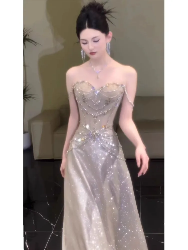 Вечернее платье Ele для женщин: модное, с роскошной вышивкой, для банкетов, свадеб, длинное, А-силуэт, для торжественных мероприятий
Вечернее платье Ele для женщин: модное, с роскошной вышивкой, для банкетов, свадеб, длинное, А-силуэт, для торжественных мероприятий