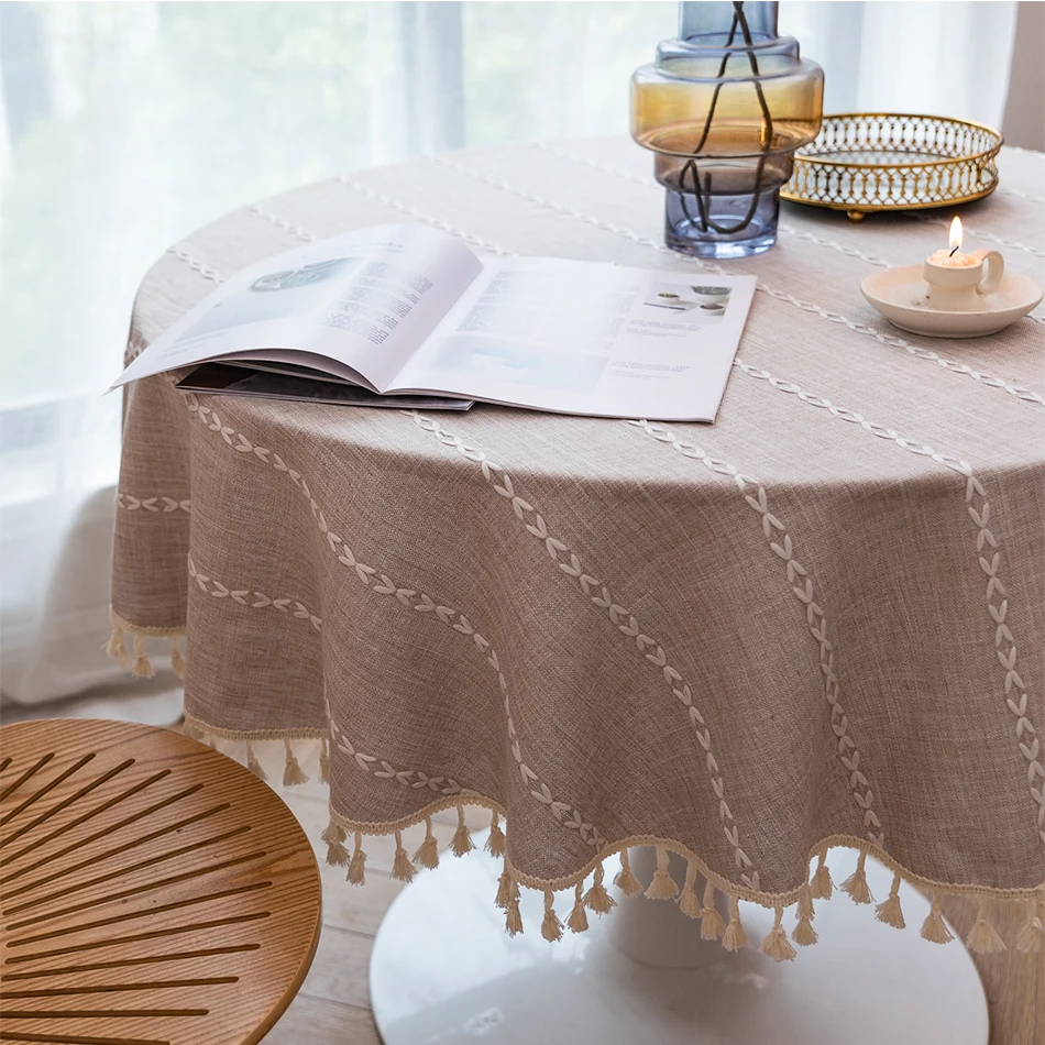 Three-dimensional Jacquard Round Tablecloth,Cotton Linen Tassels Dust-Proof Table Cover,For Dinner Party Wedding Decor
Three-dimensional Jacquard Round Tablecloth,Cotton Linen Tassels Dust-Proof Table Cover,For Dinner Party Wedding Decor