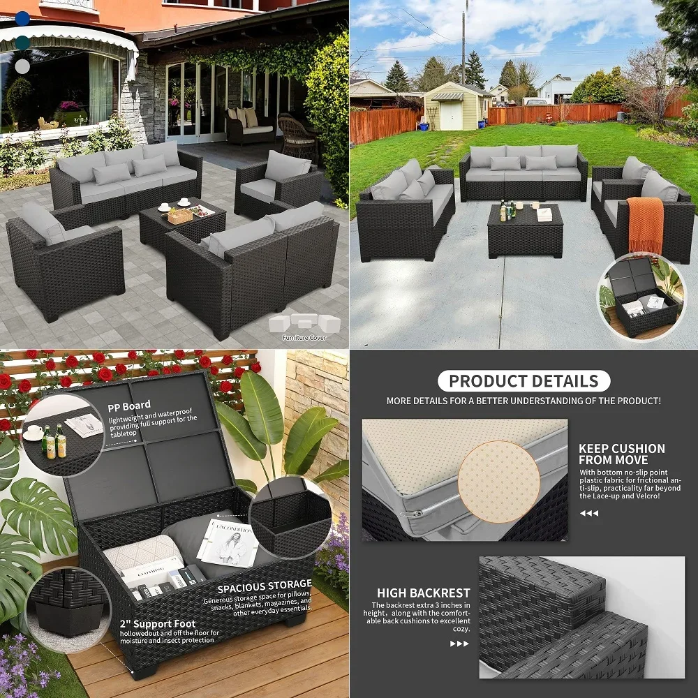 Patio Sofa, All Weather Outdoor Rattan Wicker 3Seat Sofa High Back Couch with Premium Cushions for Garden Backyard PorchBrown N
Patio Sofa, All Weather Outdoor Rattan Wicker 3Seat Sofa High Back Couch with Premium Cushions for Garden Backyard PorchBrown N