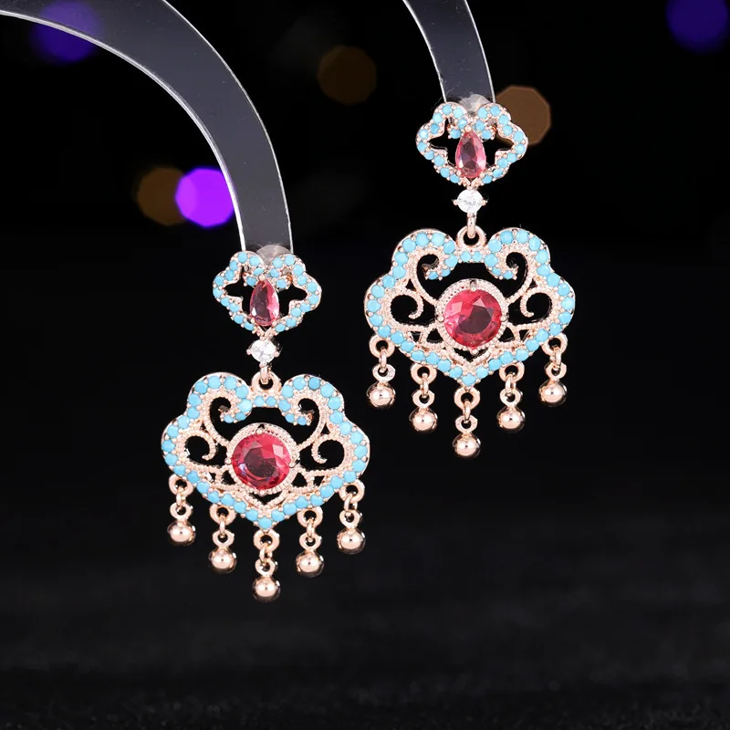New Chinese Tassel Peace Lock -end Ancient Style High-grade Zircon Inlaid Earrings Women's Jewelry Wholesale
New Chinese Tassel Peace Lock -end Ancient Style High-grade Zircon Inlaid Earrings Women's Jewelry Wholesale