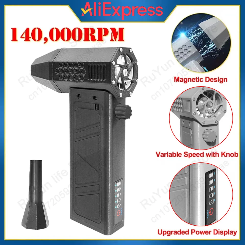 NEW 140,000RPM Air Blower Turbo Jet Fan Electric Power Display Handheld Mini Dust Cleaner High Speed Duster Gun Cleaning Tool
NEW 140,000RPM Air Blower Turbo Jet Fan Electric Power Display Handheld Mini Dust Cleaner High Speed Duster Gun Cleaning Tool