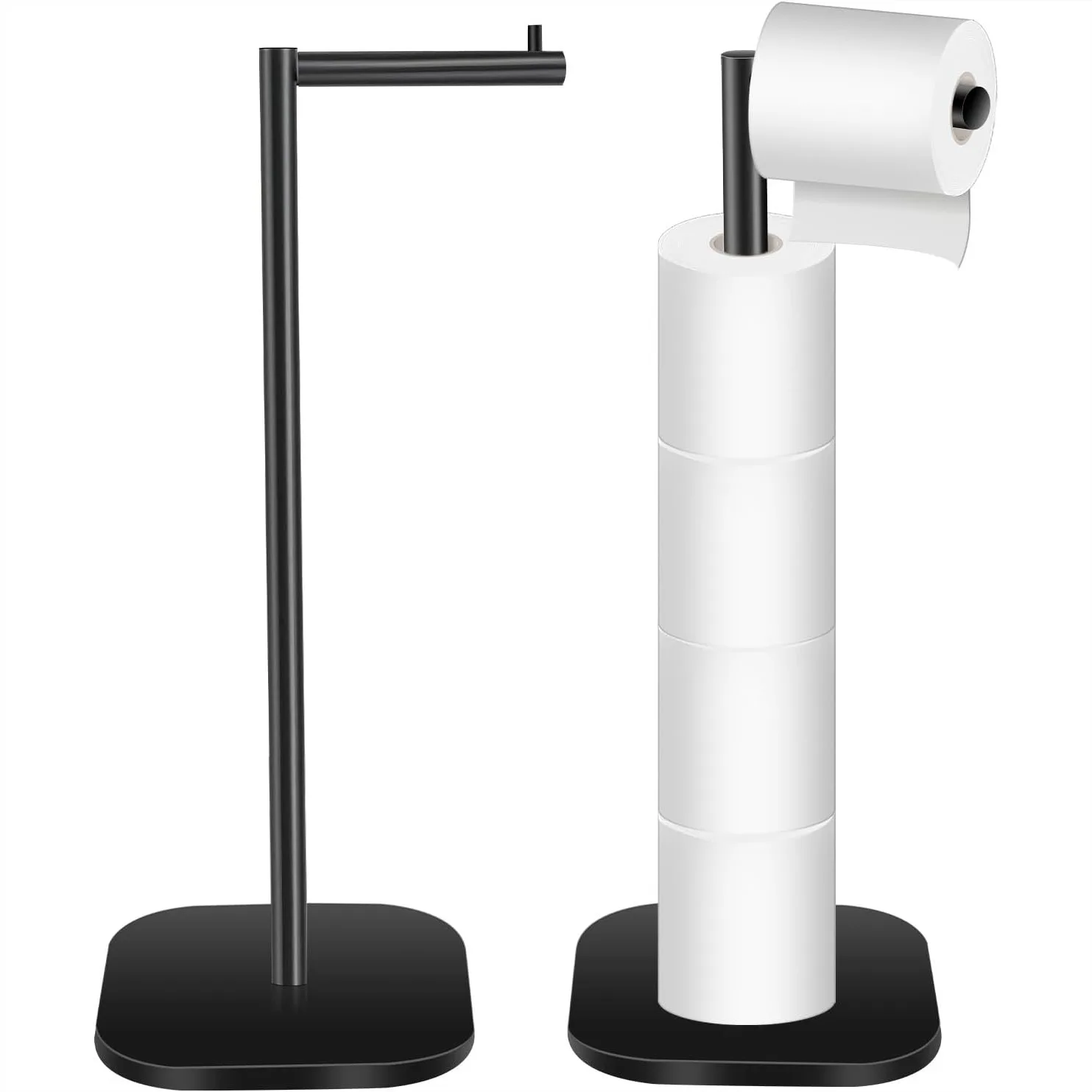 Toilet Paper Holder Stand Freestanding, Matte Black Stainless Steel Bathroom Storage Organizer, Non-Slip Rust Proof Tissue Roll
Toilet Paper Holder Stand Freestanding, Matte Black Stainless Steel Bathroom Storage Organizer, Non-Slip Rust Proof Tissue Roll