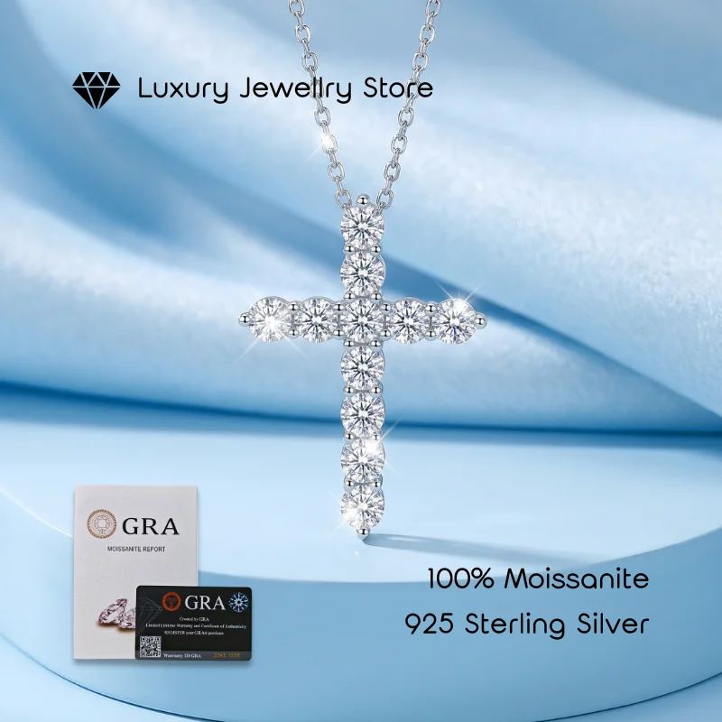 【Authenticity Card】VVS1 Grade Moissanite Cross Pendant S925 Silver Multi Round Stone Sparkling Cross Necklace Jewelry
【Authenticity Card】VVS1 Grade Moissanite Cross Pendant S925 Silver Multi Round Stone Sparkling Cross Necklace Jewelry