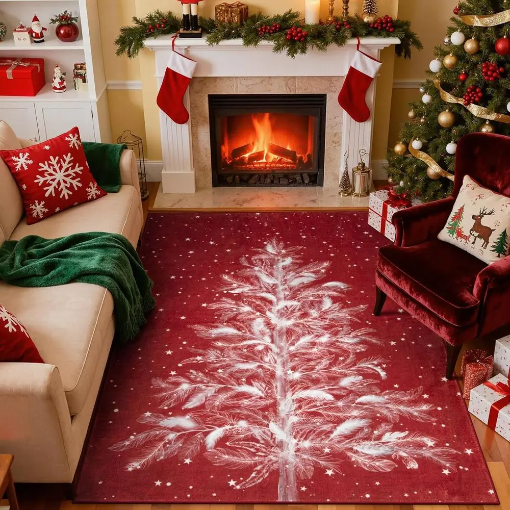 Washable 5x7 Red Christmas Tree Rug, Soft, Non-Slip, Stain Resistant for Bedroom and Living Room, Ultra-Thin Carpet for Office
Washable 5x7 Red Christmas Tree Rug, Soft, Non-Slip, Stain Resistant for Bedroom and Living Room, Ultra-Thin Carpet for Office