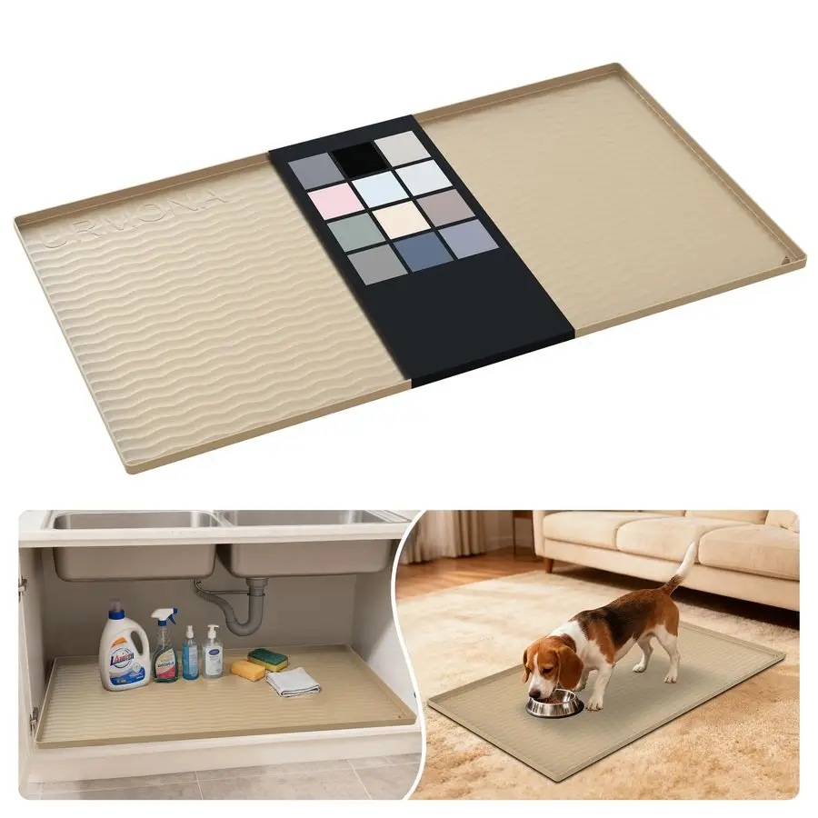 Waterproof Silicone Under Sink Mat 40 x 22 Shelf Liner for Kitchen and Bathroom, Cabinet and Counter Protector, Storage and Orga
Waterproof Silicone Under Sink Mat 40 x 22 Shelf Liner for Kitchen and Bathroom, Cabinet and Counter Protector, Storage and Orga