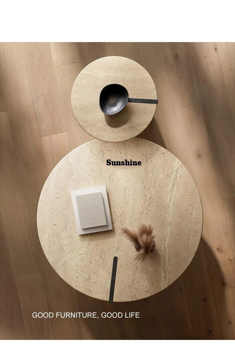 Solid Wood&Travertine Coffee Table, Mid-Century Modern Designer Round Table, Heat&Scratch Resistant, Natural Veining, Customize
Solid Wood&Travertine Coffee Table, Mid-Century Modern Designer Round Table, Heat&Scratch Resistant, Natural Veining, Customize