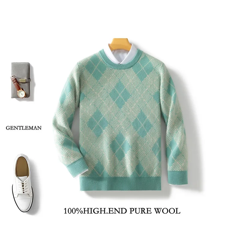 Autumn Winter Men's 100% Merino Wool Multicolor Sweater Round Neck Pullover Cashmere Thickening Tops Long Sleeve Knitwear Soft
Autumn Winter Men's 100% Merino Wool Multicolor Sweater Round Neck Pullover Cashmere Thickening Tops Long Sleeve Knitwear Soft