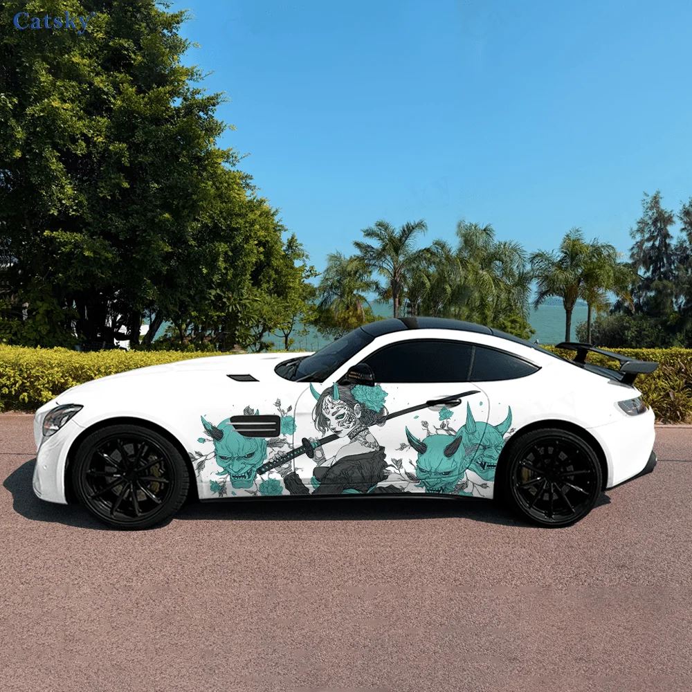Demon horned knife-wielding woman and Hyakki mask flower splatter sticker, for cars and trucks, durable, fade resistant, easy to
Demon horned knife-wielding woman and Hyakki mask flower splatter sticker, for cars and trucks, durable, fade resistant, easy to