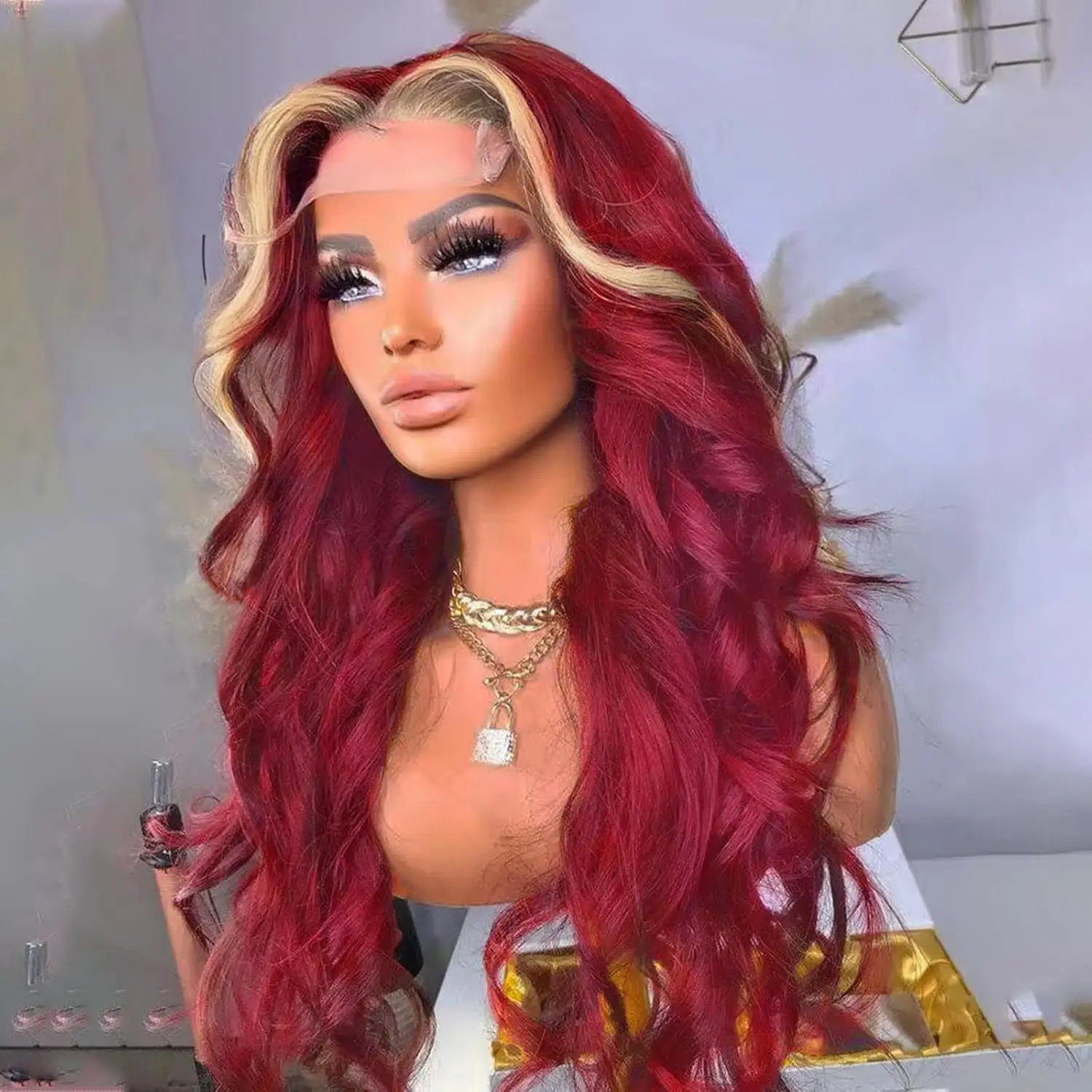 30 Inch Highlight Frontal Wigs 613 Blonde Burgundy Dark Red Body Wave 13X4 Hd Lace Front Wig For Black Women
30 Inch Highlight Frontal Wigs 613 Blonde Burgundy Dark Red Body Wave 13X4 Hd Lace Front Wig For Black Women