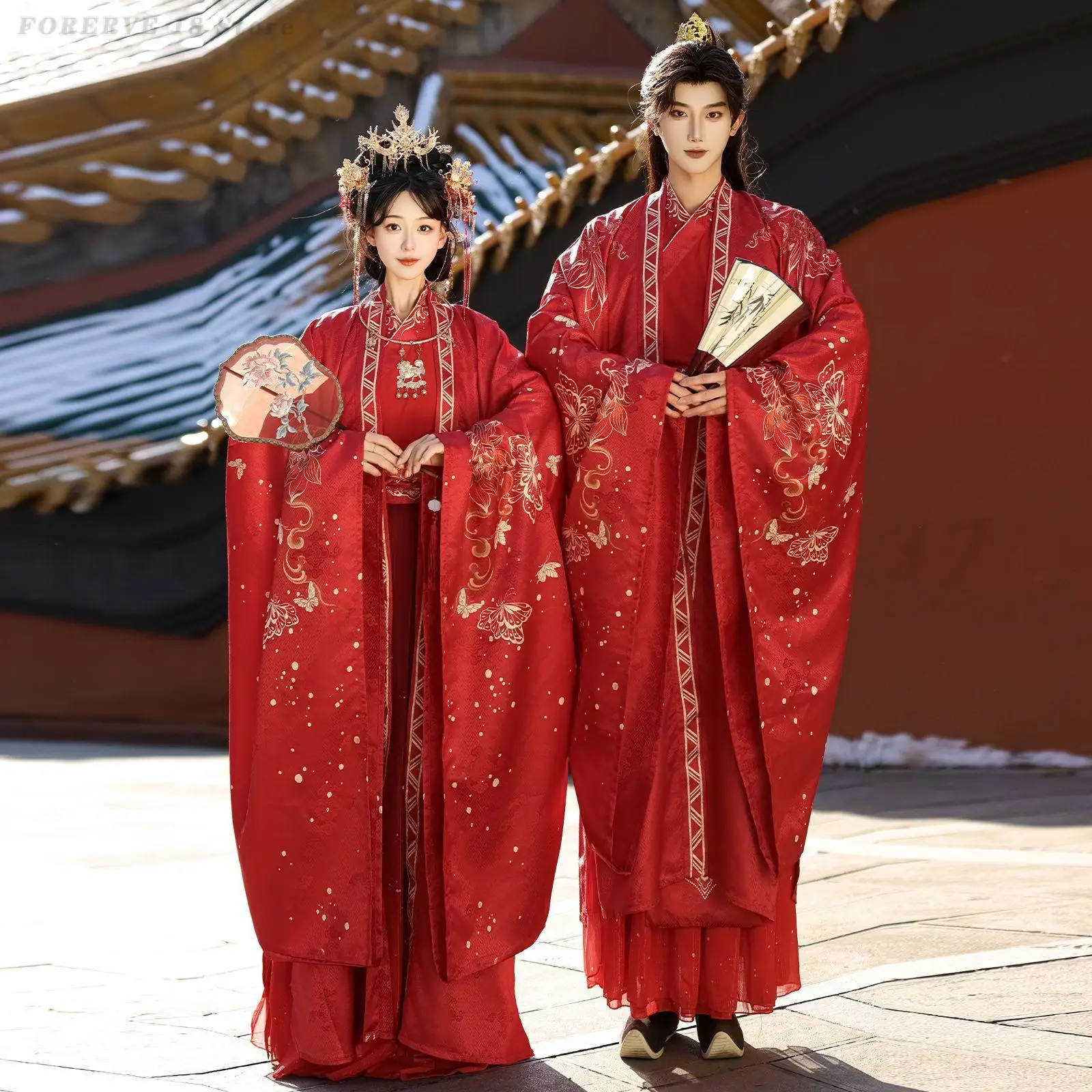 Red Ancient Wedding Hanfu Traditional Chinese Clothing Photography Costume Men Women Chinese Weijin Hanfu Dress National Outfit
Red Ancient Wedding Hanfu Traditional Chinese Clothing Photography Costume Men Women Chinese Weijin Hanfu Dress National Outfit