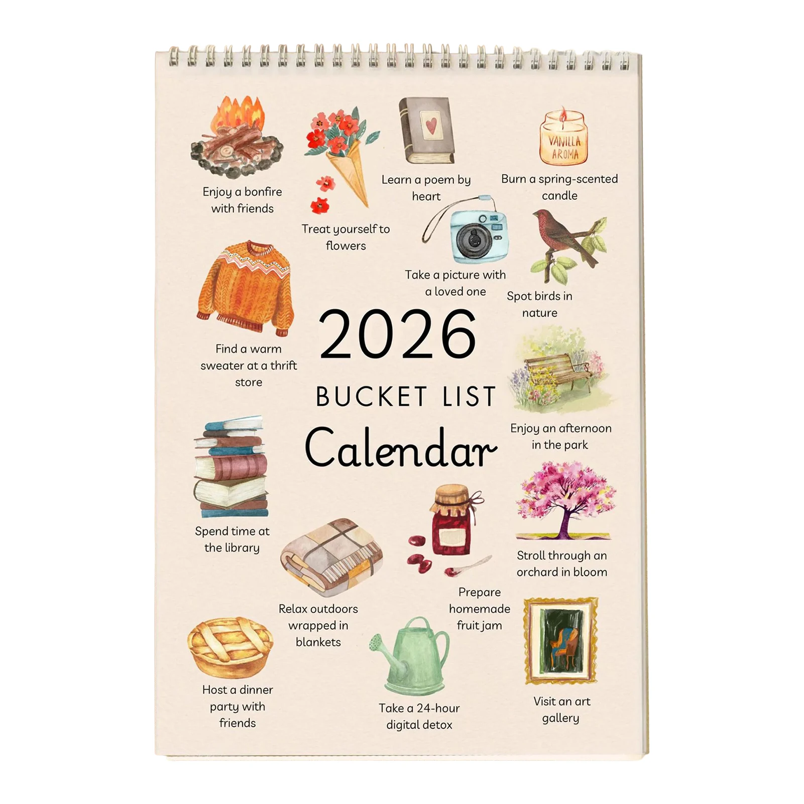 2026 Wish List Calendar Art Durable Paper Watercolor Monthly Planner for Office Home Decor
2026 Wish List Calendar Art Durable Paper Watercolor Monthly Planner for Office Home Decor