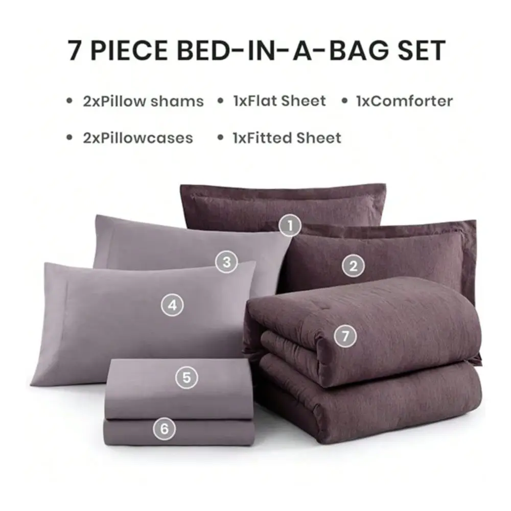 Set 7 Pieces Bed In A Bag Queen Bedding Sets With Comforter, Sheets, Pillowcases Shams, Reversible Bedding Comforters Sets
Set 7 Pieces Bed In A Bag Queen Bedding Sets With Comforter, Sheets, Pillowcases Shams, Reversible Bedding Comforters Sets