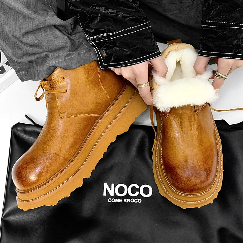 Men's Snow Boots with Fur Thickened Warm Cold-proof Wool Boots, Waterproof Anti-slip Men's Shoes Winter Genuine Leather Boots
Men's Snow Boots with Fur Thickened Warm Cold-proof Wool Boots, Waterproof Anti-slip Men's Shoes Winter Genuine Leather Boots