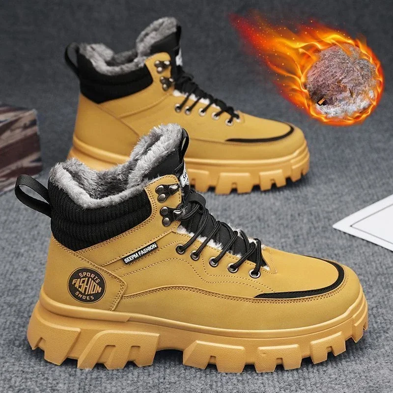 Men's Plush Winter New Thick Soled Lace Up Work Shoes, Casual and Fashionable, Cold Resistant and Warm Cotton Short Boots
Men's Plush Winter New Thick Soled Lace Up Work Shoes, Casual and Fashionable, Cold Resistant and Warm Cotton Short Boots