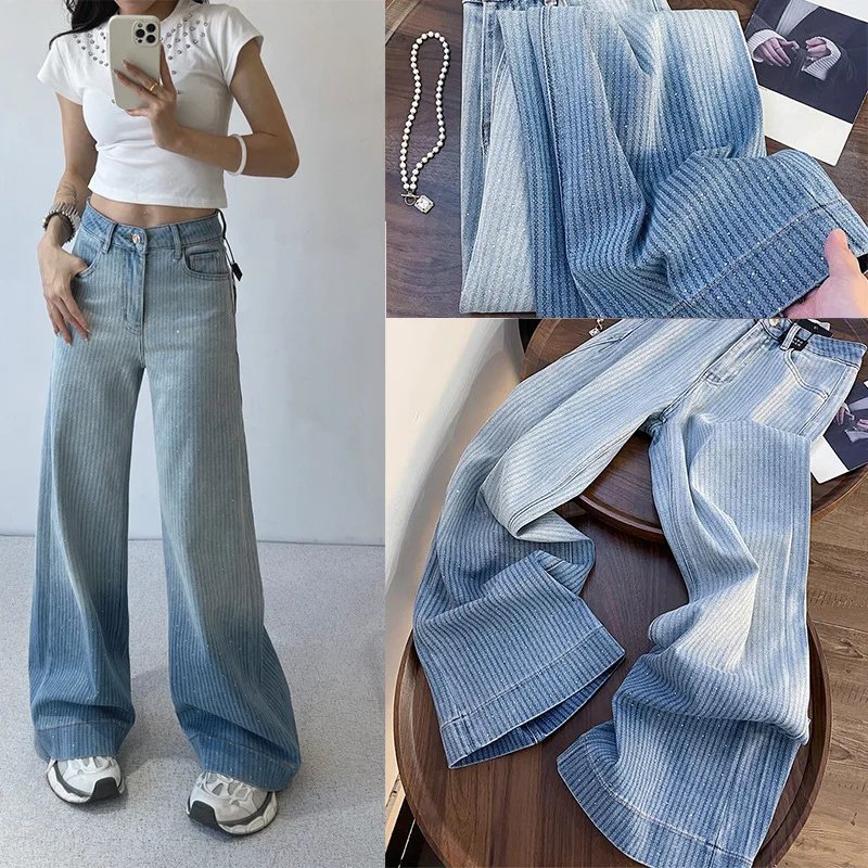 Loose Women's Jeans High Waist Wide Leg Denim Trousers Y2K Style Cotton Stretchy High Waist Dark Color Folded
Loose Women's Jeans High Waist Wide Leg Denim Trousers Y2K Style Cotton Stretchy High Waist Dark Color Folded