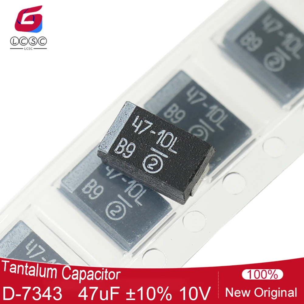 50Pcs/Lot 47-10L Tantalum Capacitors 47uF ±10% 10V Solid Tantalum Black Capacitor SMD CASE-D-7343 Size 293D476X9010D2TE3
50Pcs/Lot 47-10L Tantalum Capacitors 47uF ±10% 10V Solid Tantalum Black Capacitor SMD CASE-D-7343 Size 293D476X9010D2TE3