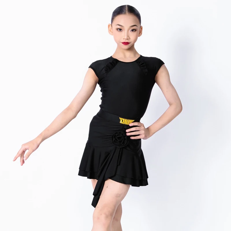 Summer Latin Dance Dress Girl Sleeveless Performance Wear Black Rumba Samba Stage Outfit Frill Dance Skirt Training Clothes 3254
Summer Latin Dance Dress Girl Sleeveless Performance Wear Black Rumba Samba Stage Outfit Frill Dance Skirt Training Clothes 3254