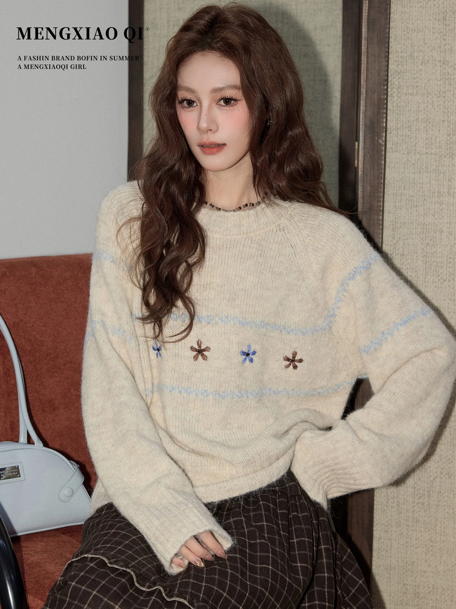 Commuter Style Fair Isle Knitwear Women's round Neck Soft Cozy Sweater Casual Loose Fit Long Sleeve Plant Floral Pattern
Commuter Style Fair Isle Knitwear Women's round Neck Soft Cozy Sweater Casual Loose Fit Long Sleeve Plant Floral Pattern