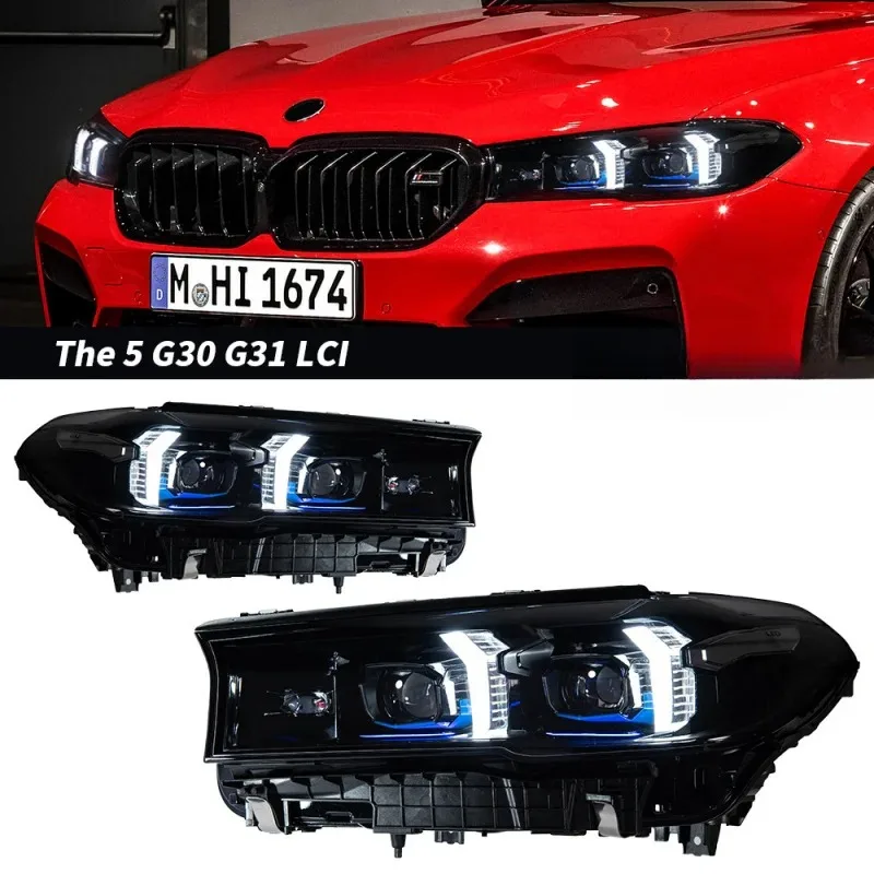Headlight assembly for 2018-2023 BMW G30 models (old to new), including daytime running lights 525i, 530i, 535i, 540i models.
Headlight assembly for 2018-2023 BMW G30 models (old to new), including daytime running lights 525i, 530i, 535i, 540i models.