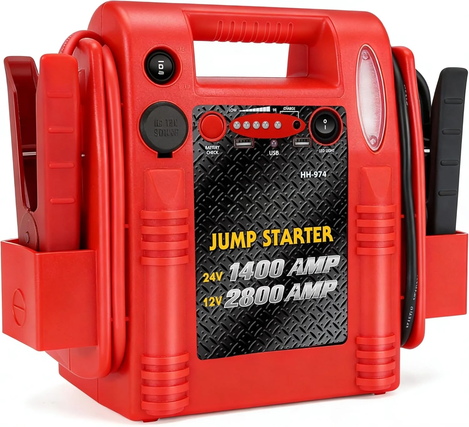 Car Battery Jump Starter - 2800/1400 Amp 12V 24V Heavy Duty Jump Box, Works with Truck Tractor Excavator Automotive Engine
Car Battery Jump Starter - 2800/1400 Amp 12V 24V Heavy Duty Jump Box, Works with Truck Tractor Excavator Automotive Engine