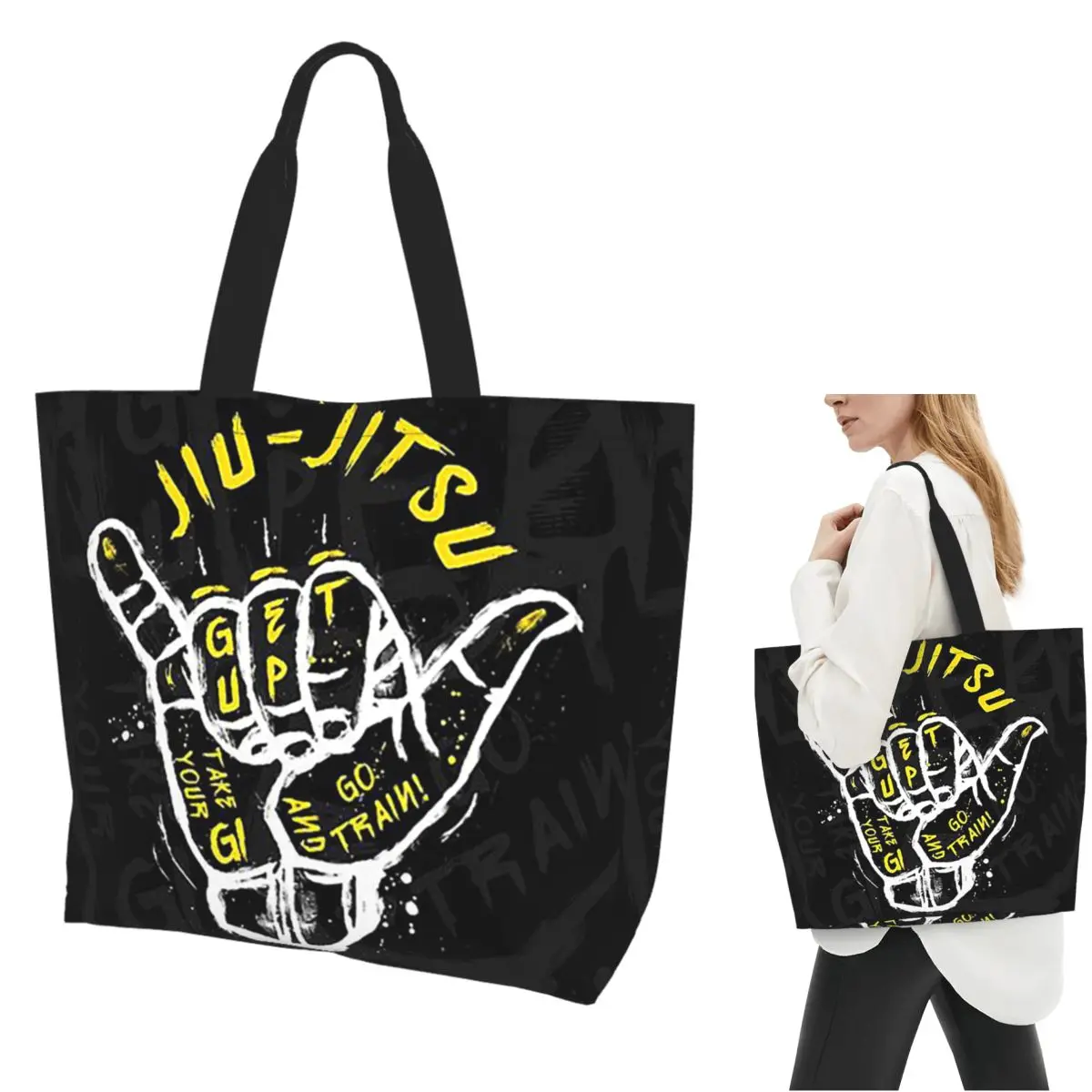 Jiu-jitsu. Go Train! 2 Shopping Tote Bag Canvas Large Capacity Shoulder Bags Shopper Grocery Handbag for Women
Jiu-jitsu. Go Train! 2 Shopping Tote Bag Canvas Large Capacity Shoulder Bags Shopper Grocery Handbag for Women