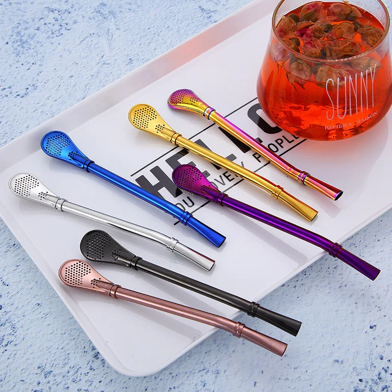 2 in 1 Stainless Steel Drinking Straw Spoon Tea Filter Yerba Mate Tea Straws Bombilla Gourd Reusable Tea Tools Bar Accessories
2 in 1 Stainless Steel Drinking Straw Spoon Tea Filter Yerba Mate Tea Straws Bombilla Gourd Reusable Tea Tools Bar Accessories