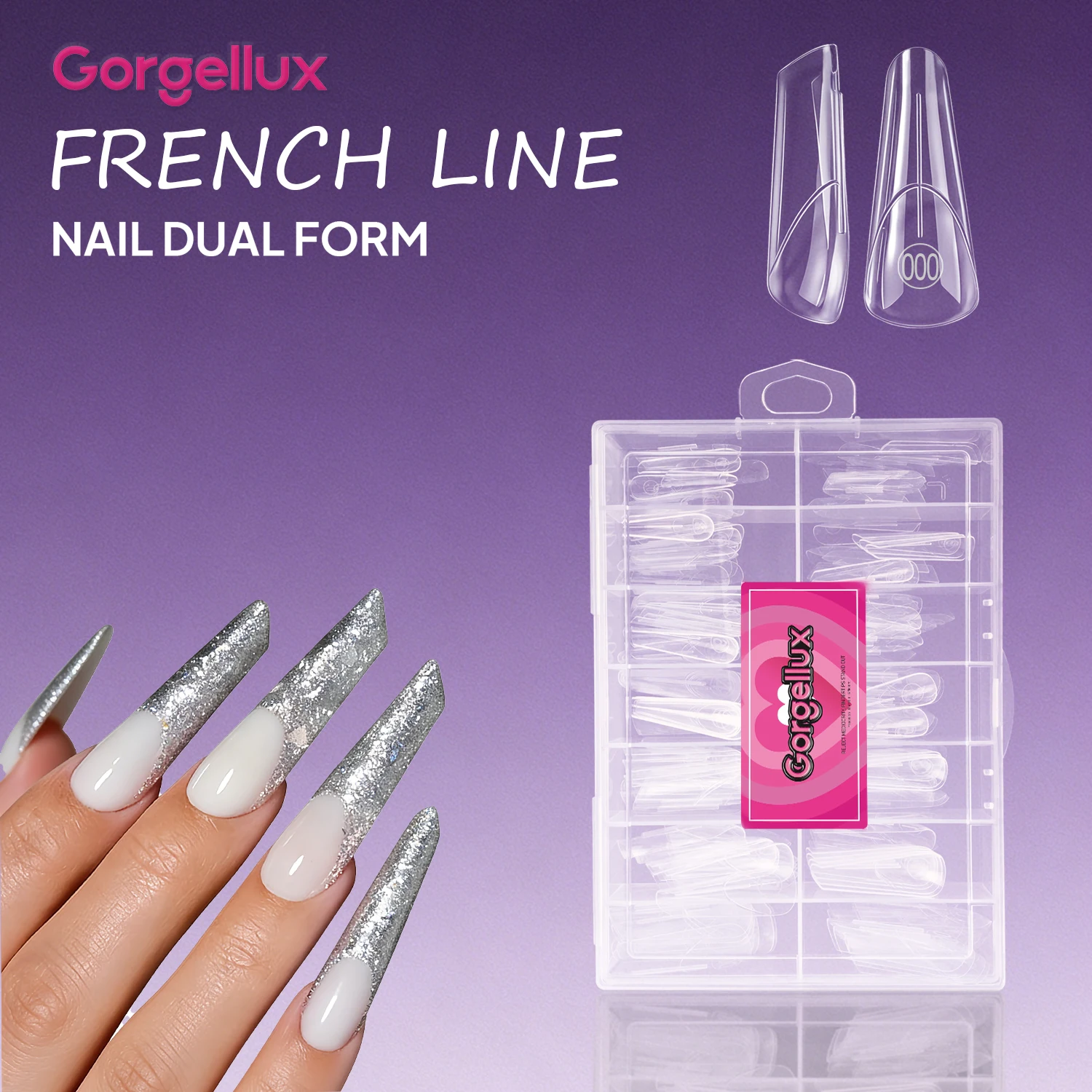Gorgellux 14 Sizes Inner French Line Dual Nail Forms For Perfect Smile Line DIY Manicure Kit Ballet Square Salon DIY 140pcs
Gorgellux 14 Sizes Inner French Line Dual Nail Forms For Perfect Smile Line DIY Manicure Kit Ballet Square Salon DIY 140pcs