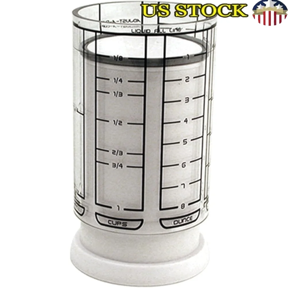 Adjustable Measuring Cup Sturdy Plastic Space Saving Design Easy Read Measurement Liquids Dry Ingredients Kitchen Tool
Adjustable Measuring Cup Sturdy Plastic Space Saving Design Easy Read Measurement Liquids Dry Ingredients Kitchen Tool