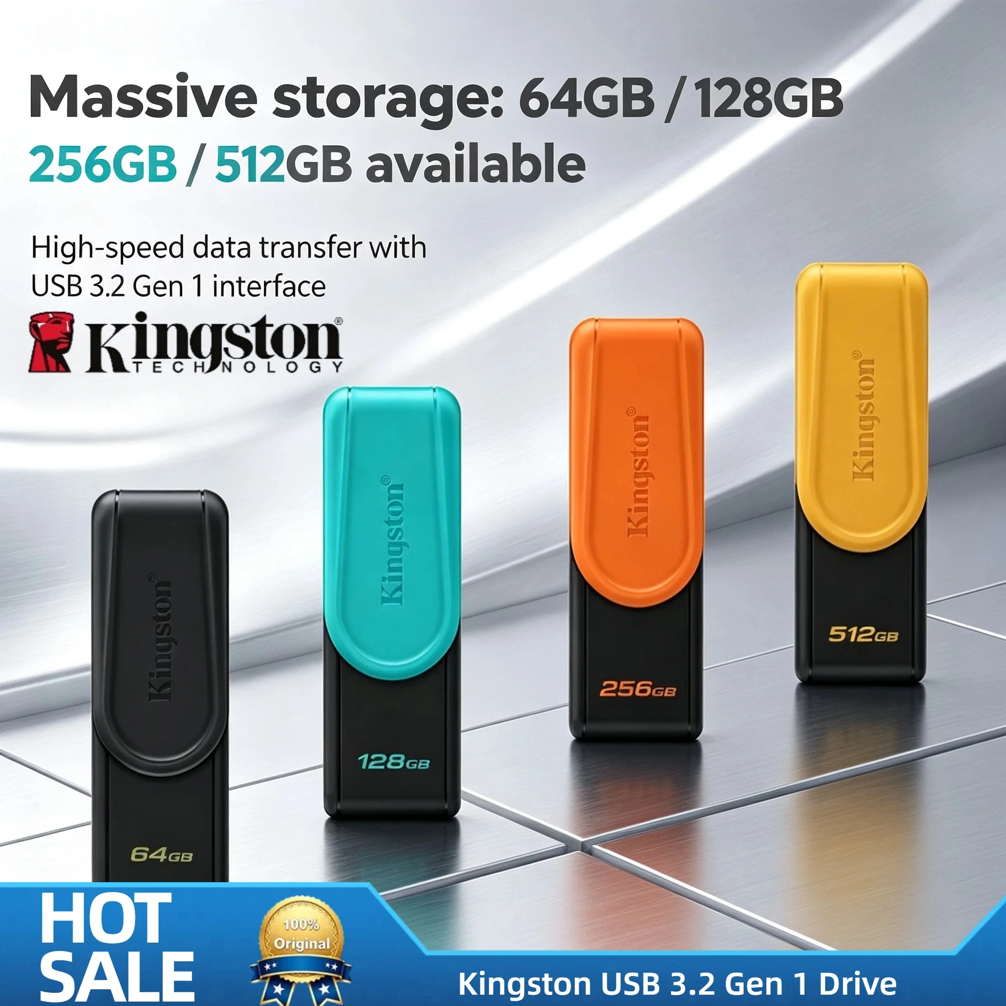 Kingston USB 3.2 Gen 1 High Speed Flash Drive 128GB 256GB 64GB Mini Pen Drive Memory Stick for Laptop PC Mac Backup
Kingston USB 3.2 Gen 1 High Speed Flash Drive 128GB 256GB 64GB Mini Pen Drive Memory Stick for Laptop PC Mac Backup