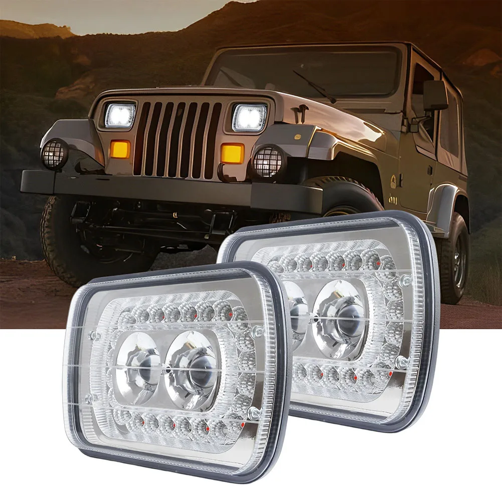 1 Pair 7-inch 2-bead Car Headlights Set Wear-Resistant Automobile Headlight For SUV
1 Pair 7-inch 2-bead Car Headlights Set Wear-Resistant Automobile Headlight For SUV