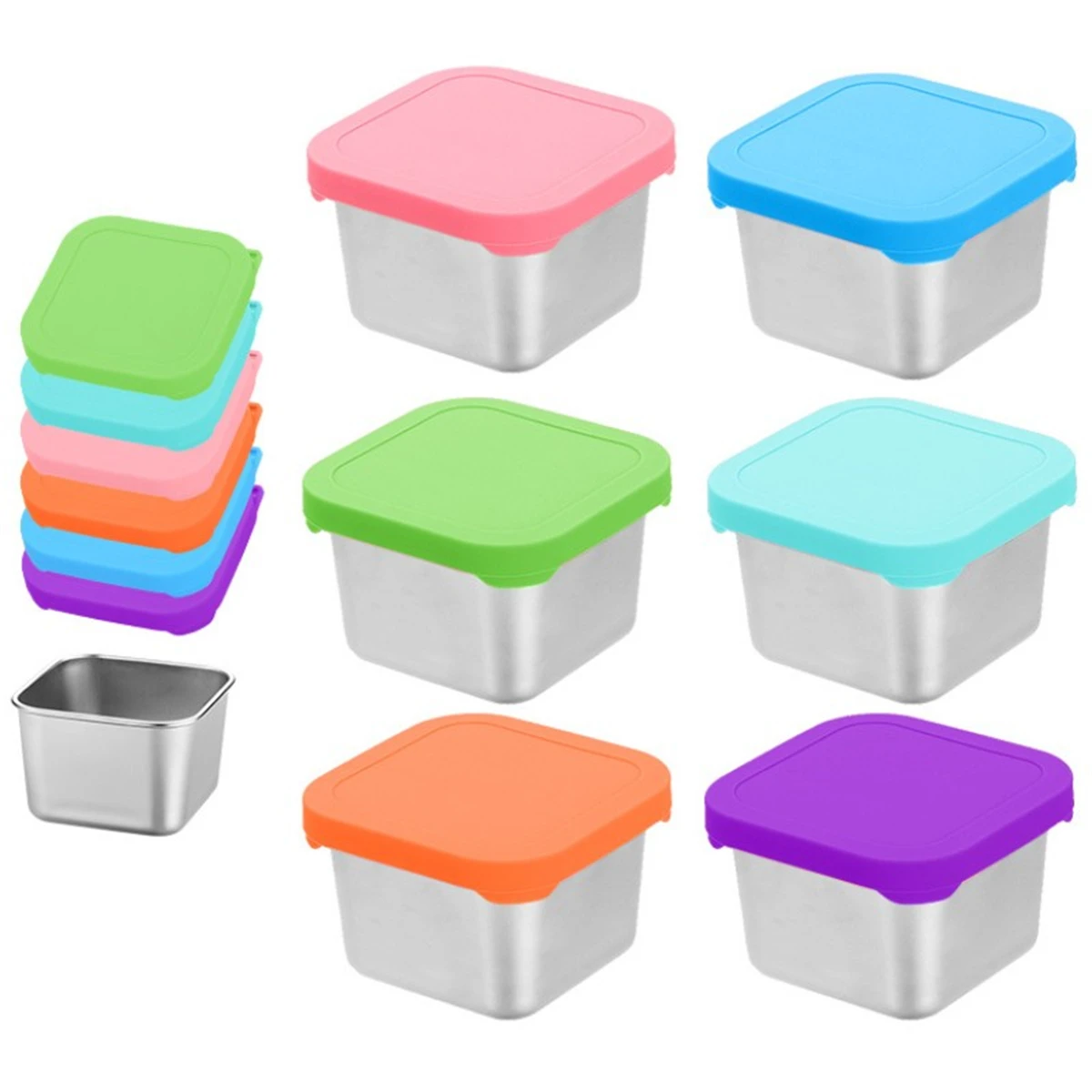 6Pcs 304 Square Stainless Steel Sauce Cup With Lid Outdoor Portable Dipping Saucer Large Square Stainless Steel Snack Container
6Pcs 304 Square Stainless Steel Sauce Cup With Lid Outdoor Portable Dipping Saucer Large Square Stainless Steel Snack Container