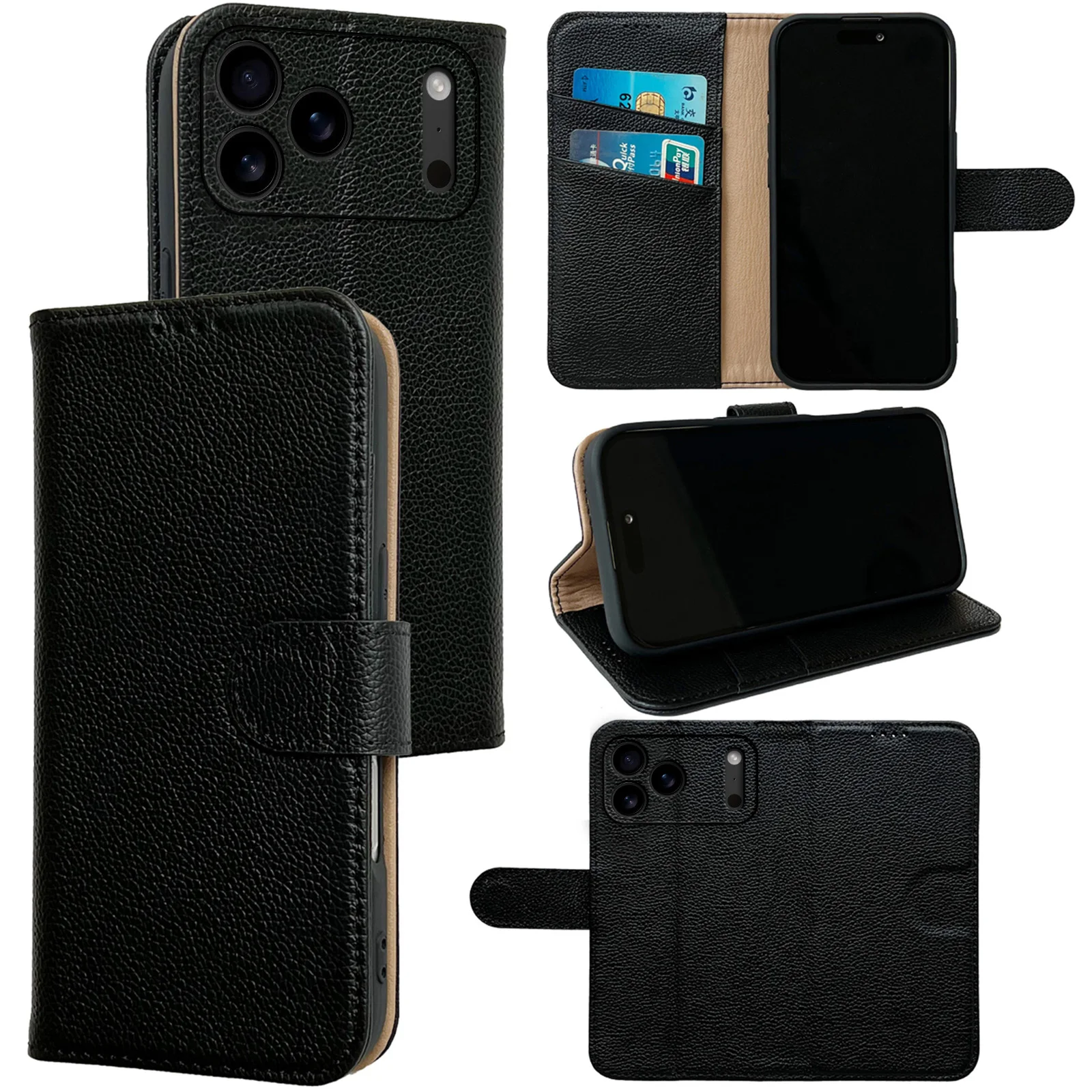 Top-grain wallet case for iPhone 17/17 Pro/17 Pro Max, with multiple card slots, can be used as a stand when opened
Top-grain wallet case for iPhone 17/17 Pro/17 Pro Max, with multiple card slots, can be used as a stand when opened