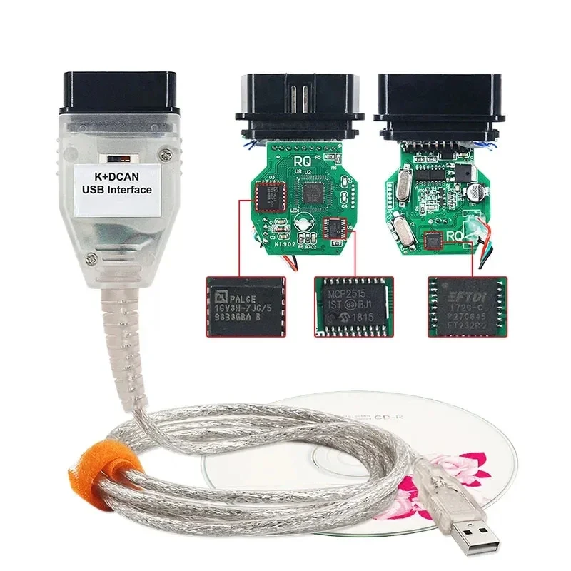 NEW OBDII for BMW Switch Diagnostic Cable K+DCAN USB Interface Ediabas K D CAN OBD2 Diagnostic Scanner FT232RL Diagnosis Tool
NEW OBDII for BMW Switch Diagnostic Cable K+DCAN USB Interface Ediabas K D CAN OBD2 Diagnostic Scanner FT232RL Diagnosis Tool