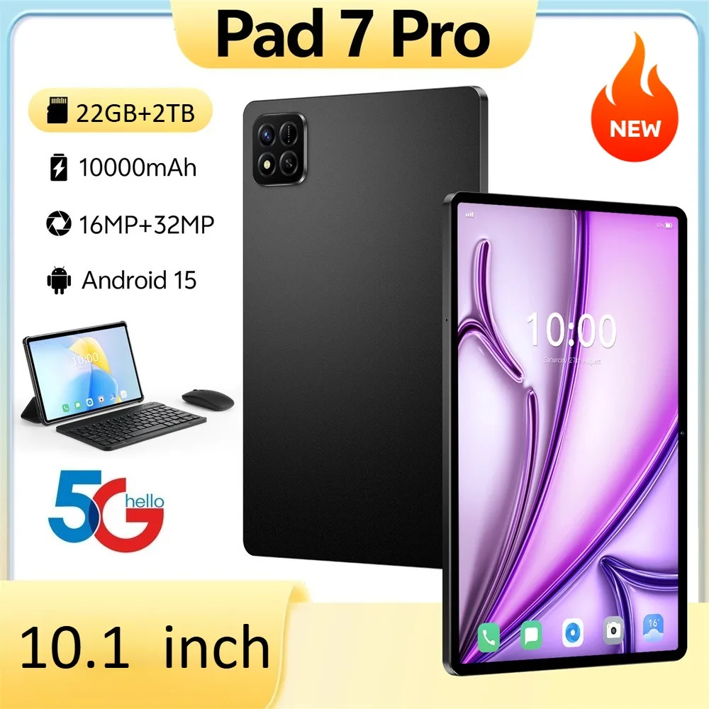 Новый Pad 7 Pro, оригинальные 10,1-дюймовые планшеты Android 15, планшет 5G Dual Sim, 10000 мАч, планшетный ПК для детей с клавиатурой, ноутбуком
Новый Pad 7 Pro, оригинальные 10,1-дюймовые планшеты Android 15, планшет 5G Dual Sim, 10000 мАч, планшетный ПК для детей с клавиатурой, ноутбуком