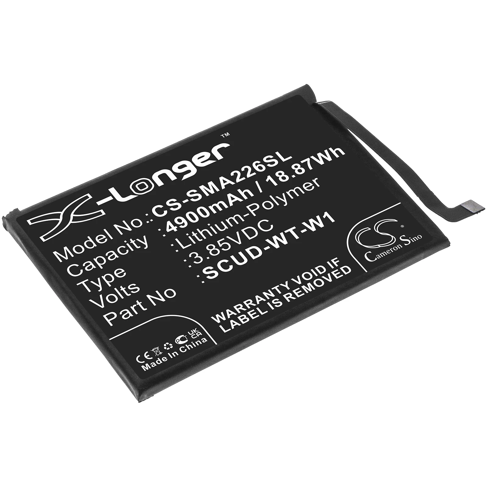 Li-Polymer Mobile, SmartPhone Battery for Samsung, 3.85V, 4900mAh , Compatible Models: Galaxy A22 5G, Galaxy A22s, SM-A226B
Li-Polymer Mobile, SmartPhone Battery for Samsung, 3.85V, 4900mAh , Compatible Models: Galaxy A22 5G, Galaxy A22s, SM-A226B
