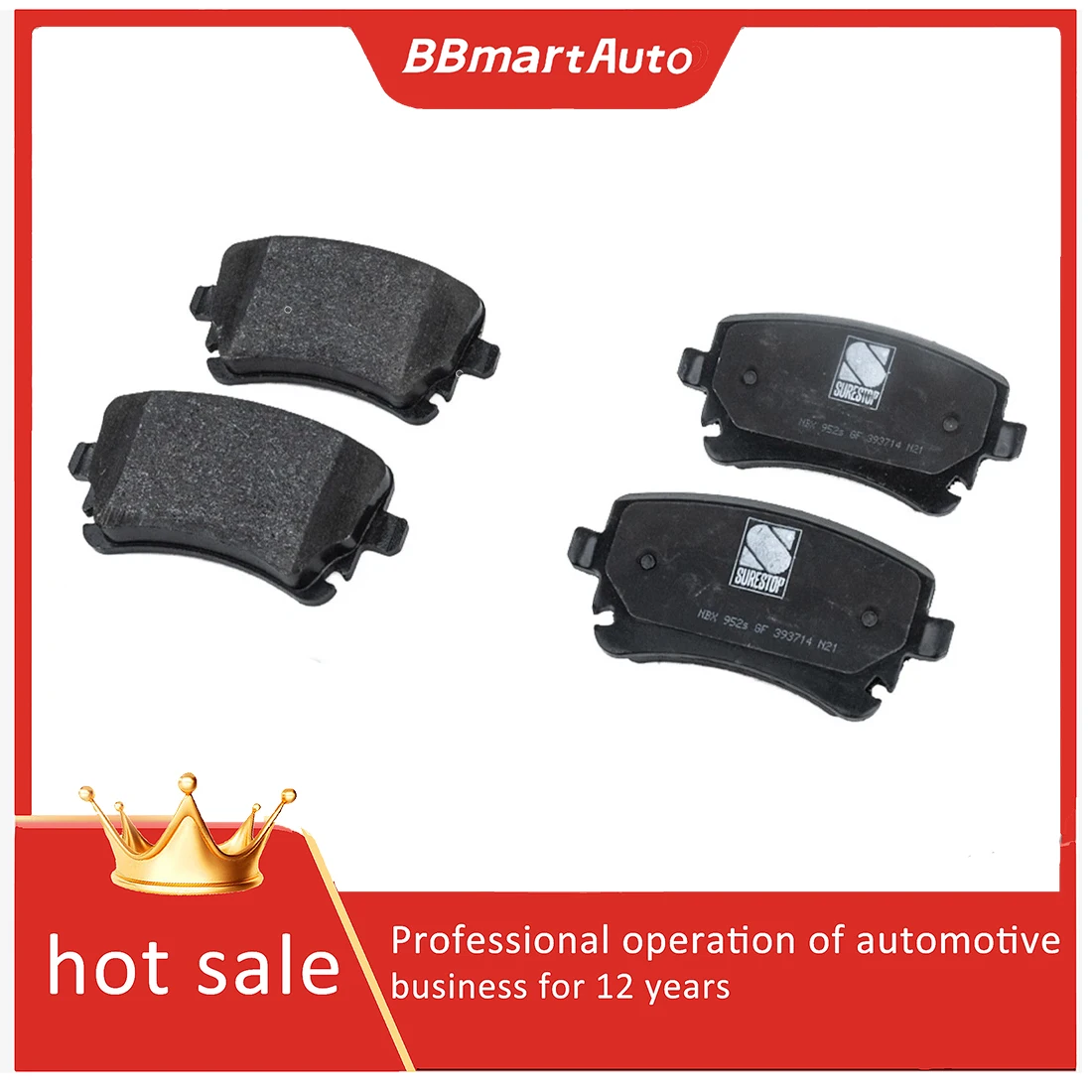 4B3698451A Rear brake pads For Audi A8 Quattro 2004 - 2006 Phaeton BBmartAuto
4B3698451A Rear brake pads For Audi A8 Quattro 2004 - 2006 Phaeton BBmartAuto