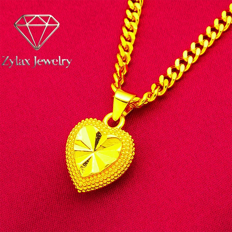 Zylax Jewelry Fashion Heart Pendant Women's 24K Gold AU999 - Stackable heart pendant style, layered look, for trendy mix-match
Zylax Jewelry Fashion Heart Pendant Women's 24K Gold AU999 - Stackable heart pendant style, layered look, for trendy mix-match