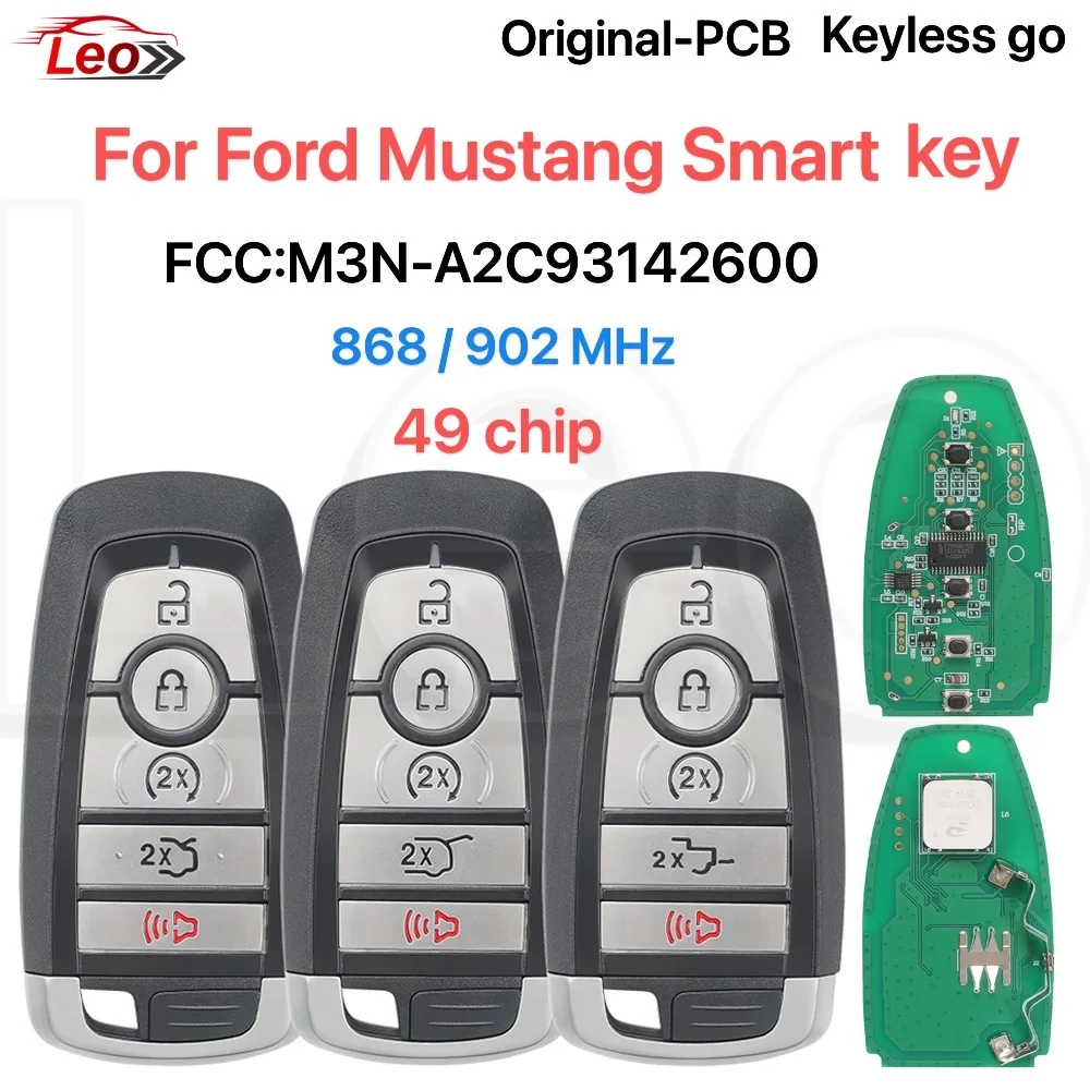 Leo FCC:M3N-A2C93142600 868/902MHz 49 chip car smart remote key For Ford Edge Fusion Expedition Explorer Mustang F Series 2017+
Leo FCC:M3N-A2C93142600 868/902MHz 49 chip car smart remote key For Ford Edge Fusion Expedition Explorer Mustang F Series 2017+